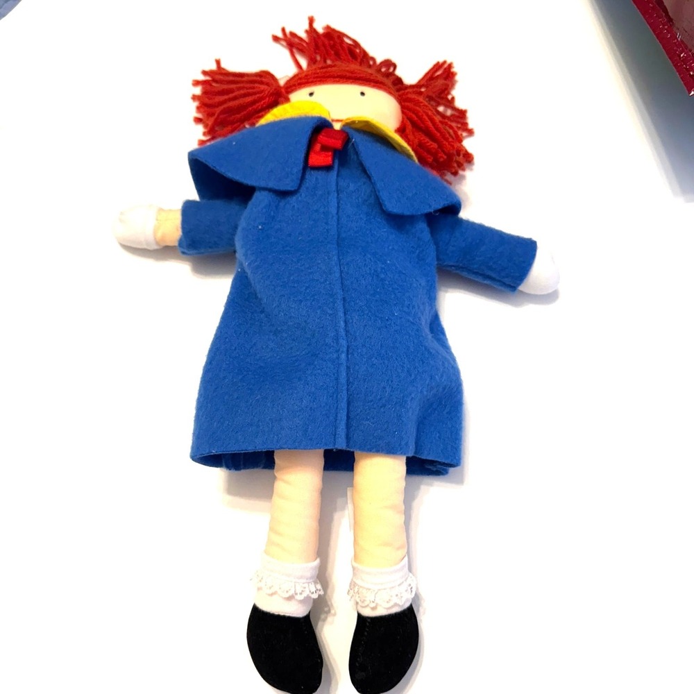 Vintage 90s Eden Madeline Plush Doll 16" Red Hair‎ Blue Coat Classic Collectible - Picture 2 of 4